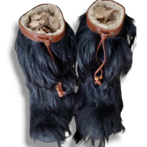 GUCCI Yeti Siberian Goat Hair Black Fur Vintage winter boots with COA - Picture 7 of 16